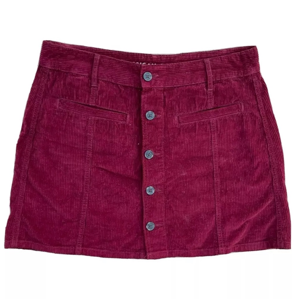 Maroon Corduroy American Eagle Skirt